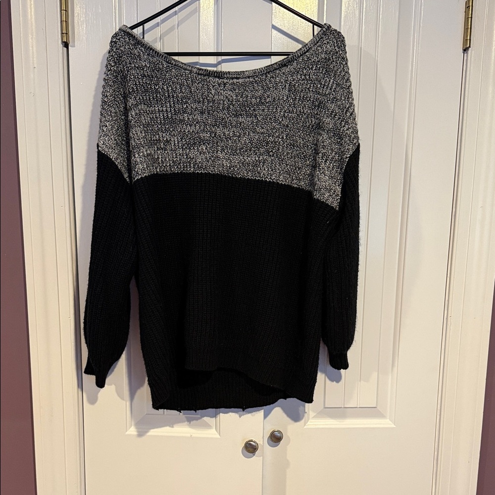 SHEIN Black and Gray Knit Sweater